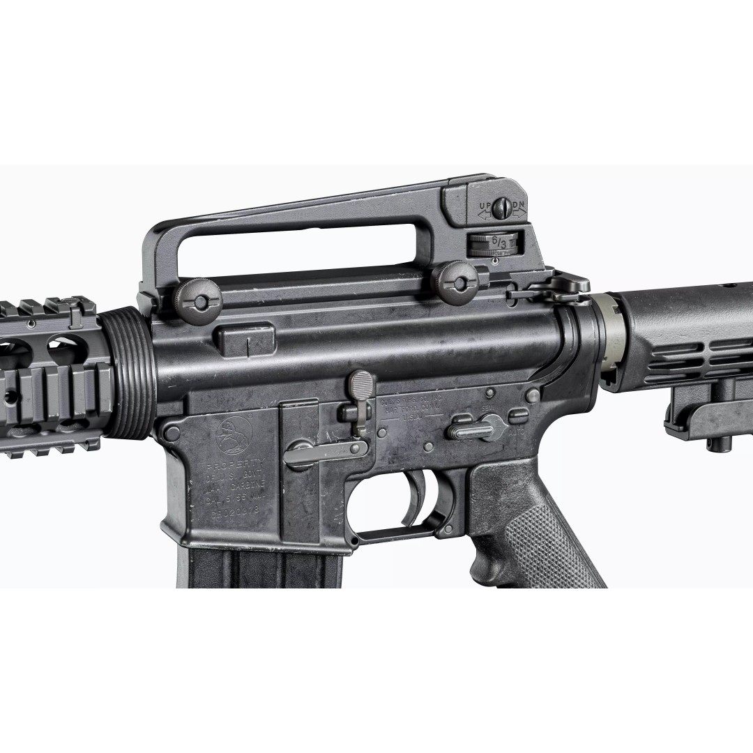 Colt M4A1 3D Model – Low Poly Game-Ready Rifle for Unity & Unreal - View 8