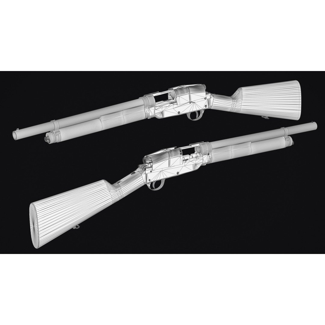 Sjögren Inertia Shotgun 3D Model – Low Poly Game Asset, FBX & OBJ