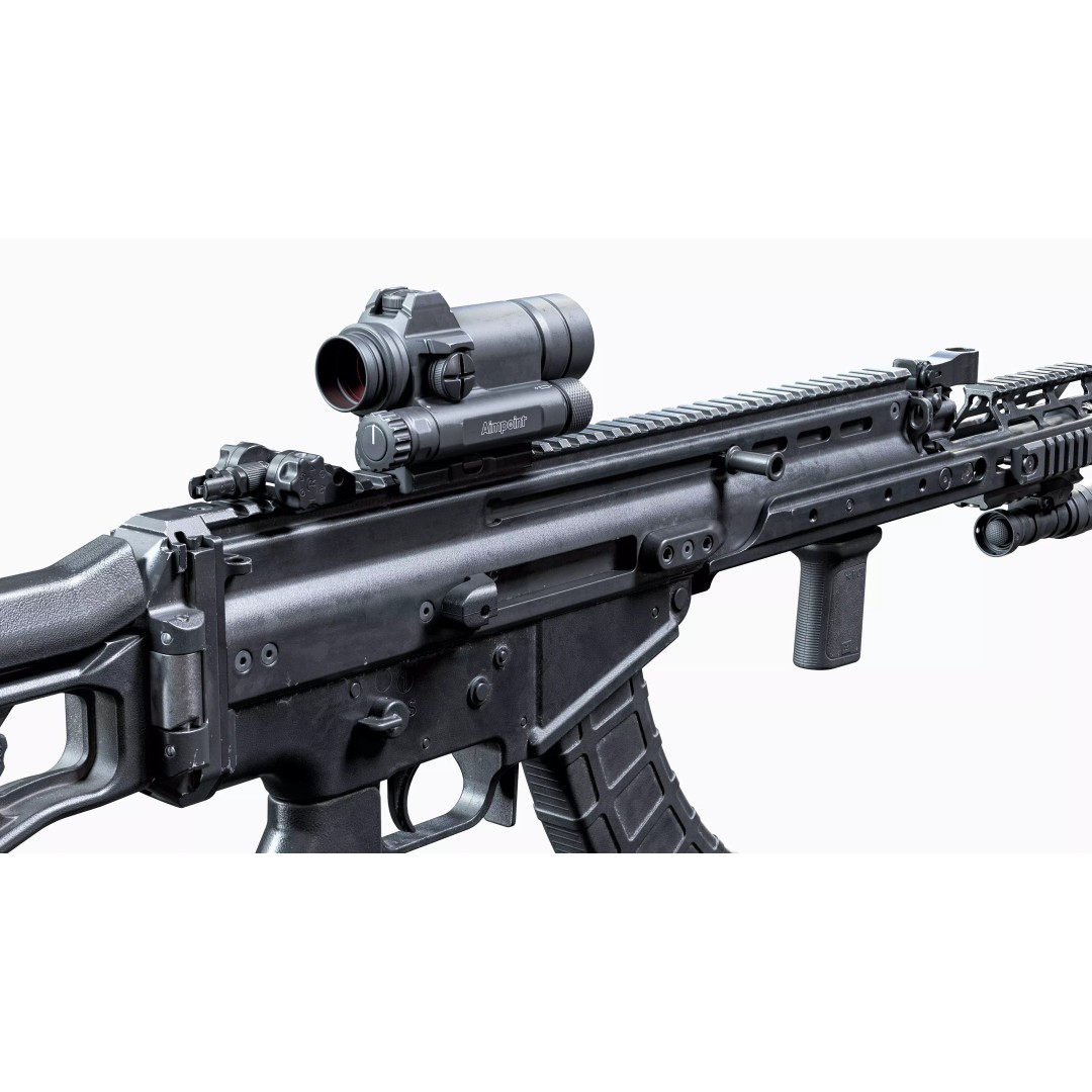 MK17 MOD0 FN SCAR-H 3D Model – Low Poly Game-Ready Rifle, FBX, PBR - View 7