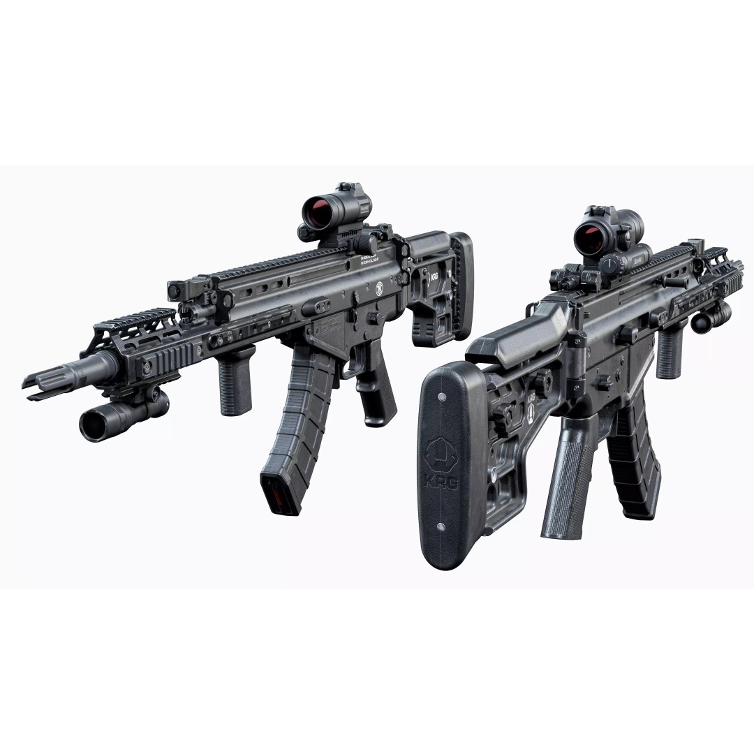 MK17 MOD0 FN SCAR-H 3D Model – Low Poly Game-Ready Rifle, FBX, PBR - View 9