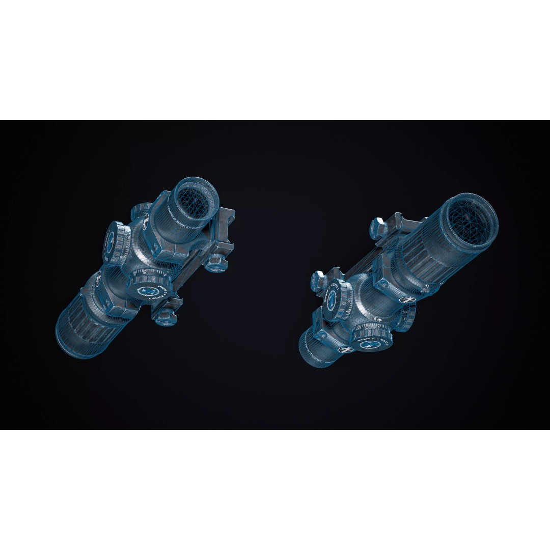 Leupold Mark 6 3D Model – Low Poly Sniper Scope, Rigged, PBR Textures