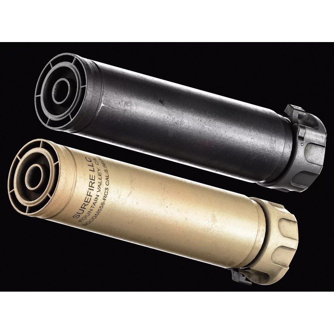 Surefire SOCOM556 RC3 Silencer 3D Model – Low Poly PBR Game Asset, FBX, OBJ - View 2