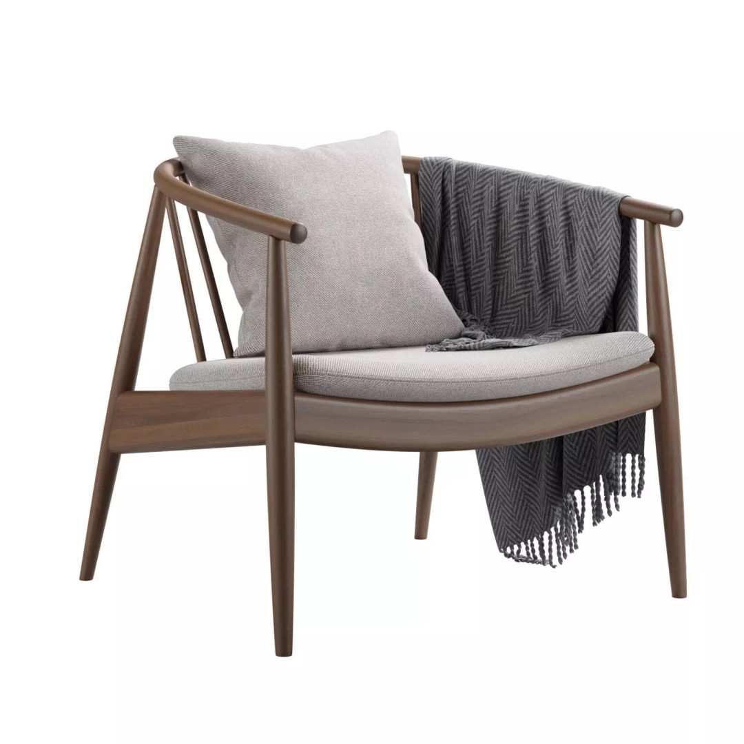 Reprise Chair 3D Model – Elegant Armchair with PBR Textures, FBX & OBJ - View 2