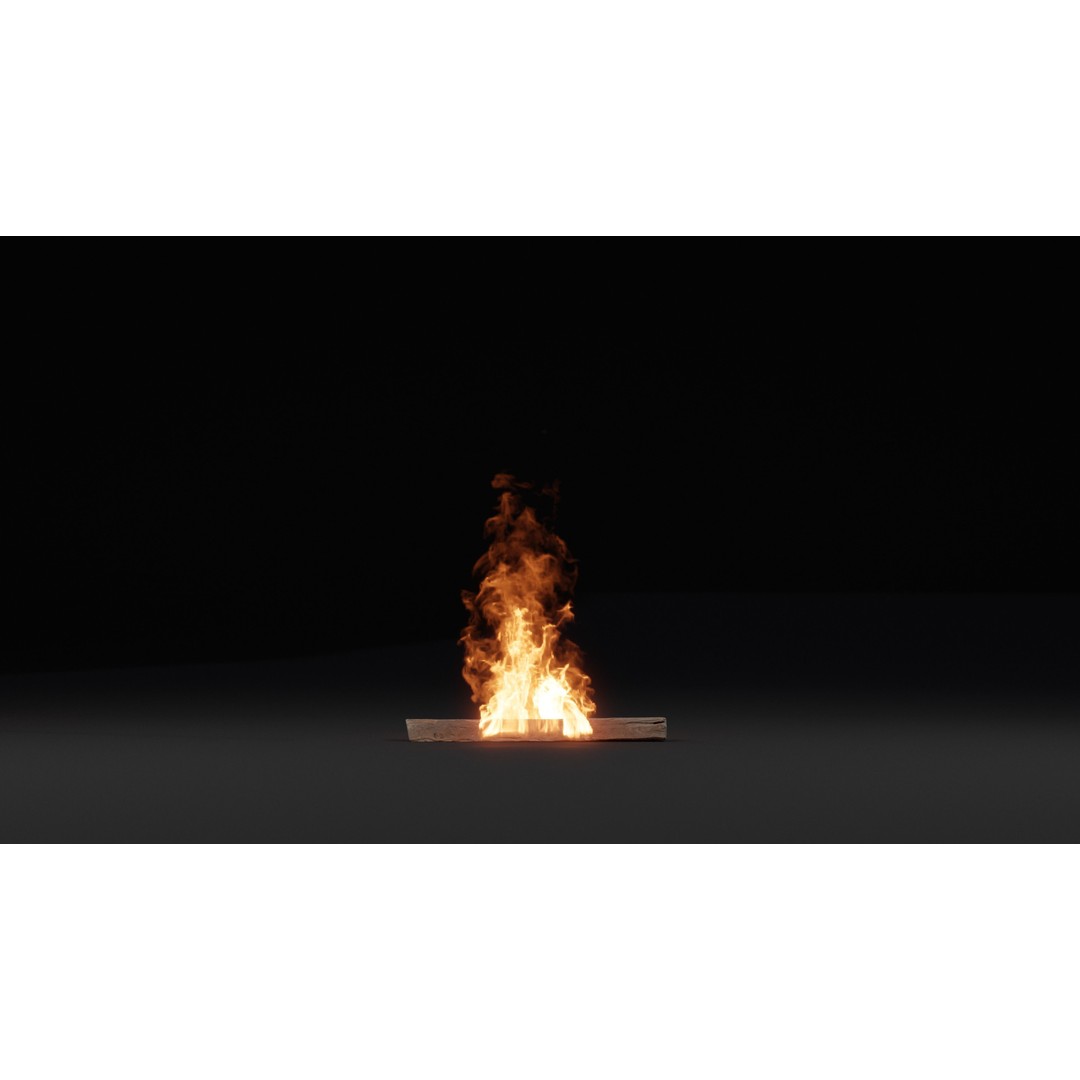 3D Fire Animation Model – Realistic VDB Fireplace Simulation - View 4
