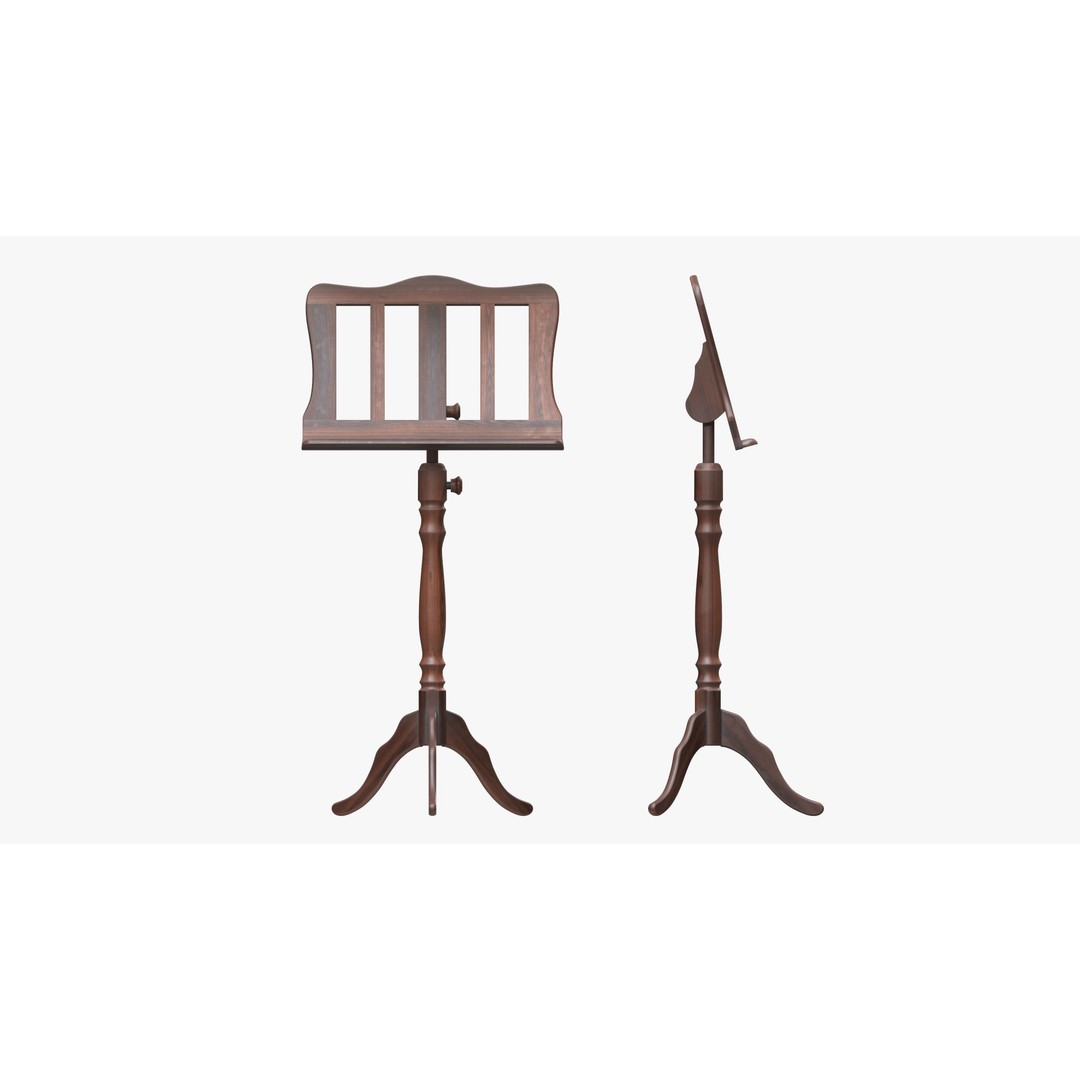 Music Sheet Stand 3D Model – PBR Tripod Design, FBX & OBJ Formats - View 7