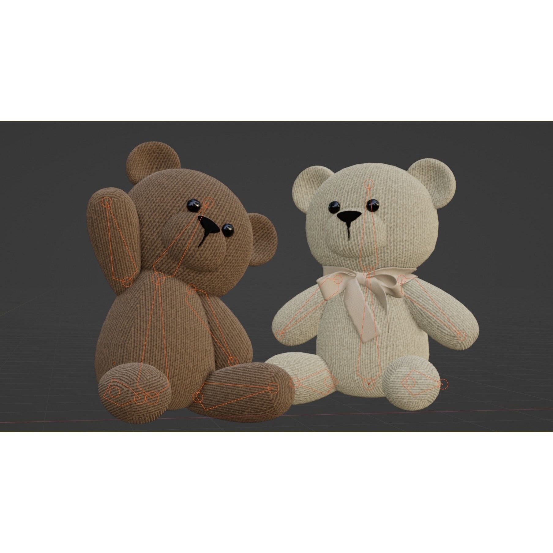 Teddy Bear - Rigged Plush Toy 3D Model - View 3
