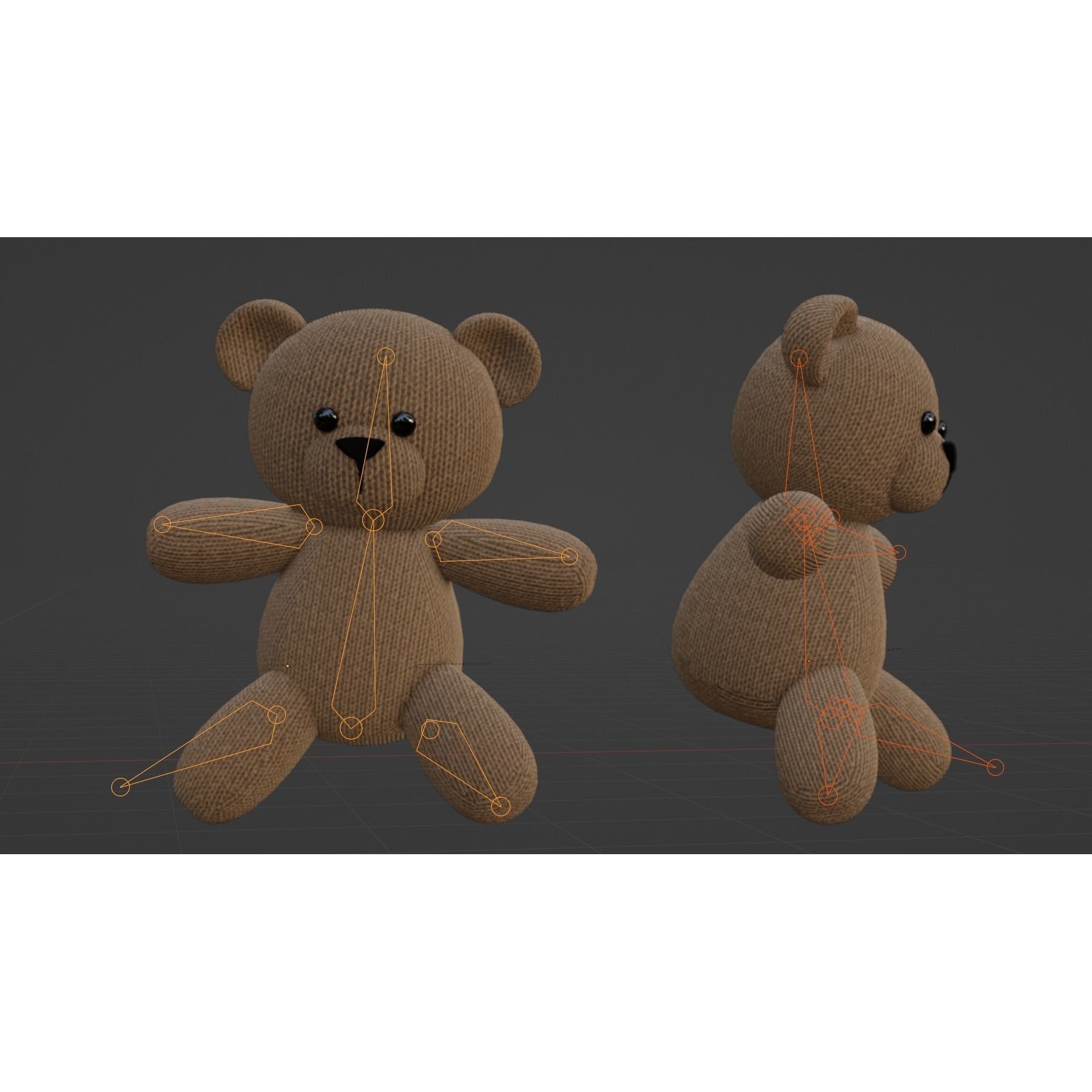 Teddy Bear - Rigged Plush Toy 3D Model - View 7