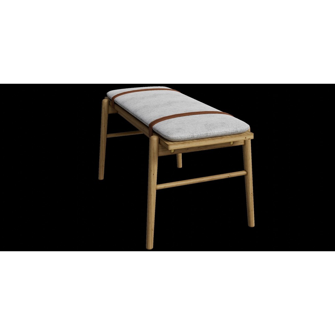 Faux Leather Solid Wood Bench 3D Model – Low Poly PBR Asset, Blender