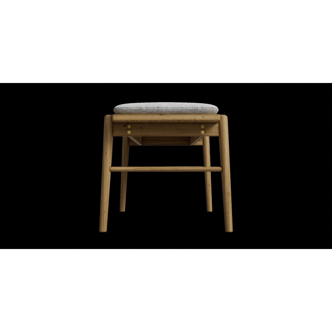 Faux Leather Solid Wood Bench 3D Model – Low Poly PBR Asset, Blender - View 10