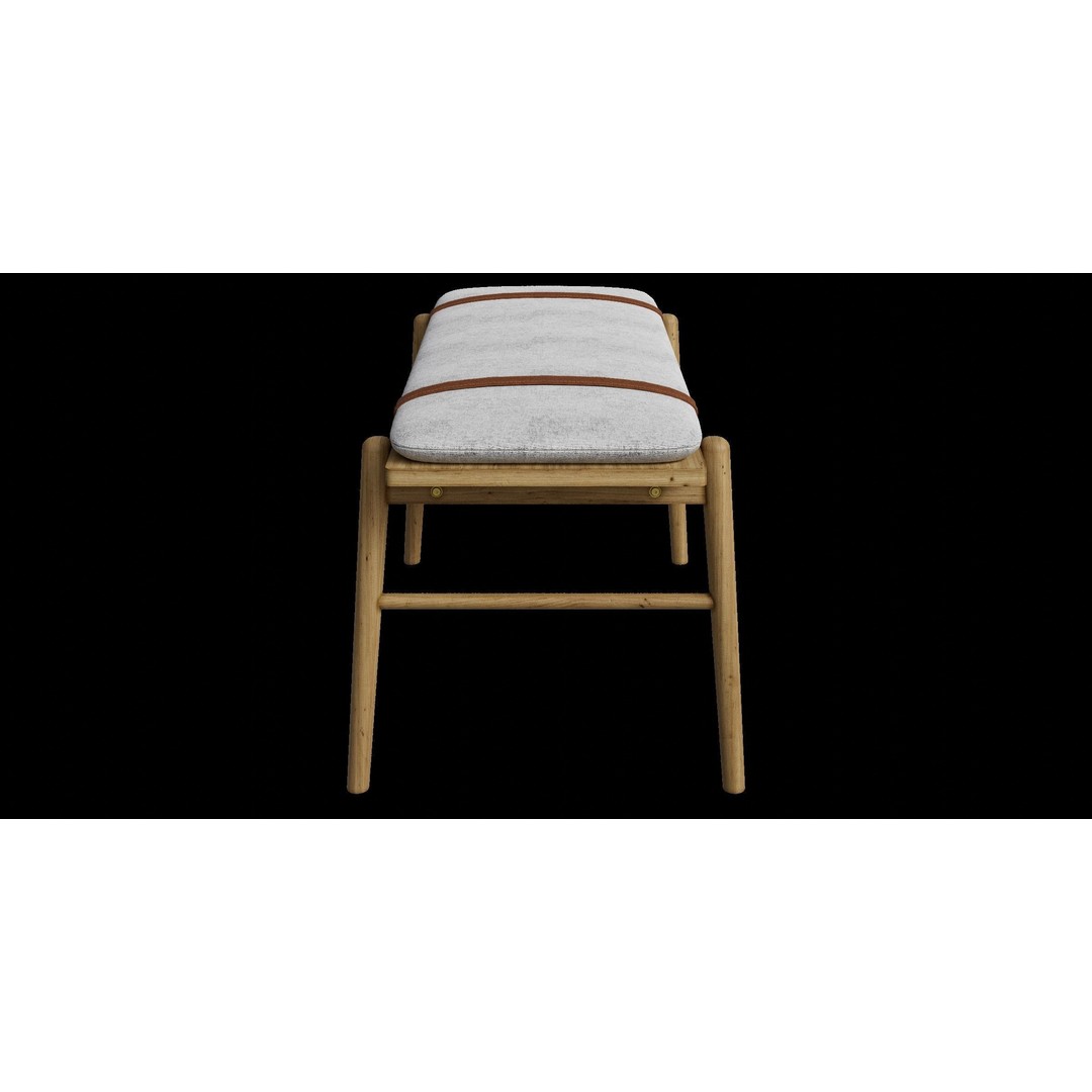 Faux Leather Solid Wood Bench 3D Model – Low Poly PBR Asset, Blender - View 13