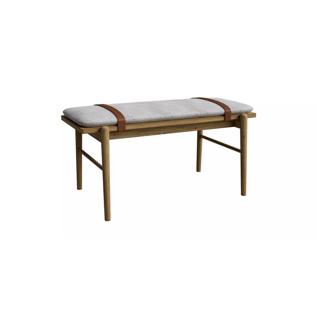 Faux Leather Solid Wood Bench 3D Model – Low Poly PBR Asset, Blender - View 2