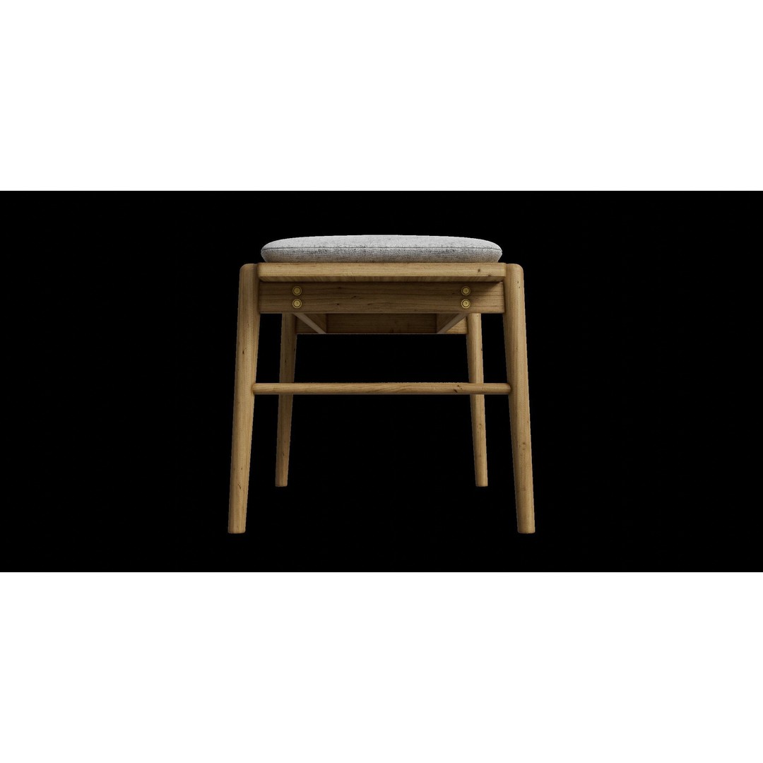 Faux Leather Solid Wood Bench 3D Model – Low Poly PBR Asset, Blender - View 8