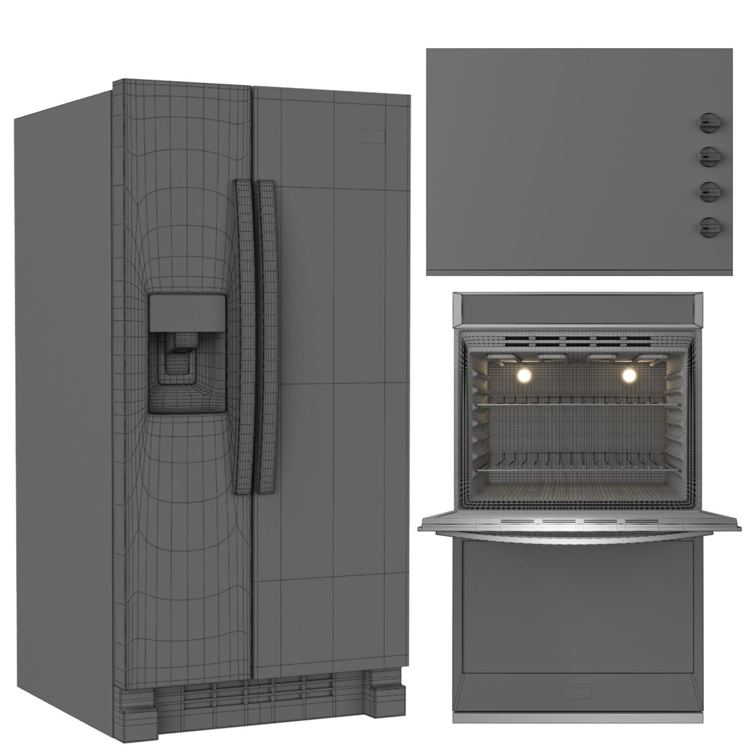 Whirlpool Appliance 3D Model – Kitchen Collection, FBX, OBJ