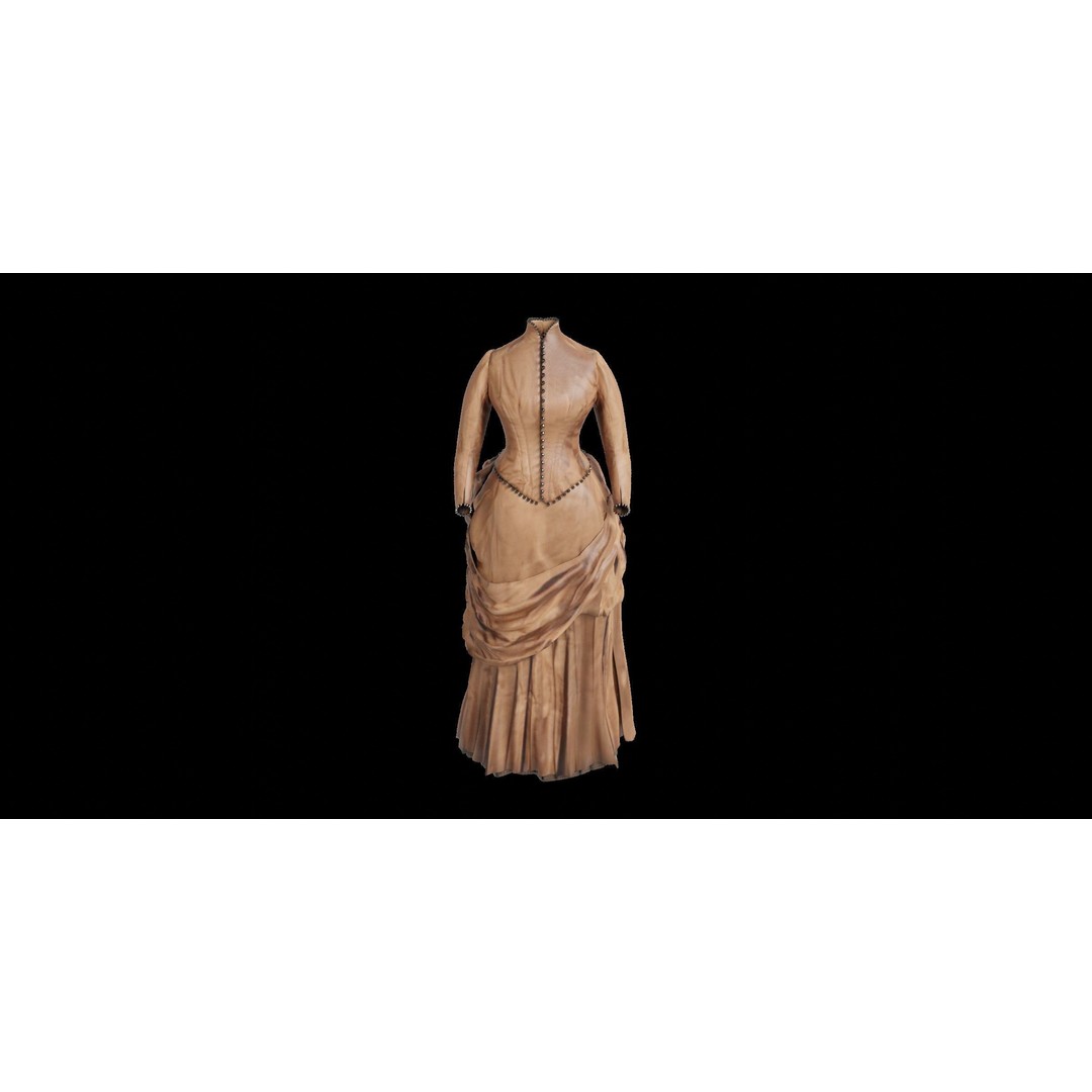 Ida Bowles Wedding Dress 3D Model – Luxury Classic Design, FBX - View 11