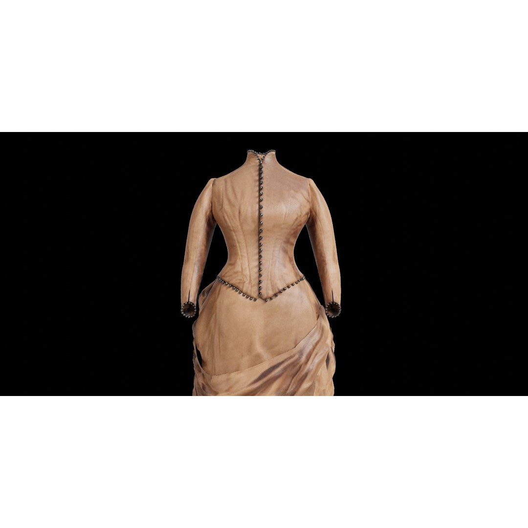 Ida Bowles Wedding Dress 3D Model – Luxury Classic Design, FBX - View 3