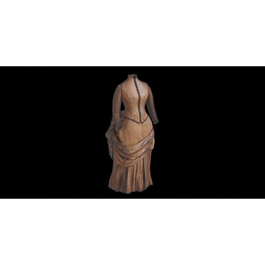 Ida Bowles Wedding Dress 3D Model – Luxury Classic Design, FBX - View 6