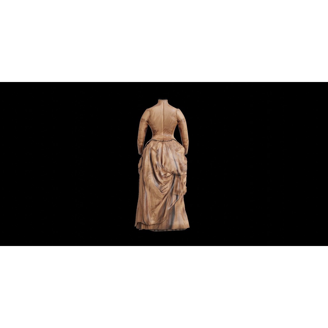 Ida Bowles Wedding Dress 3D Model – Luxury Classic Design, FBX - View 9