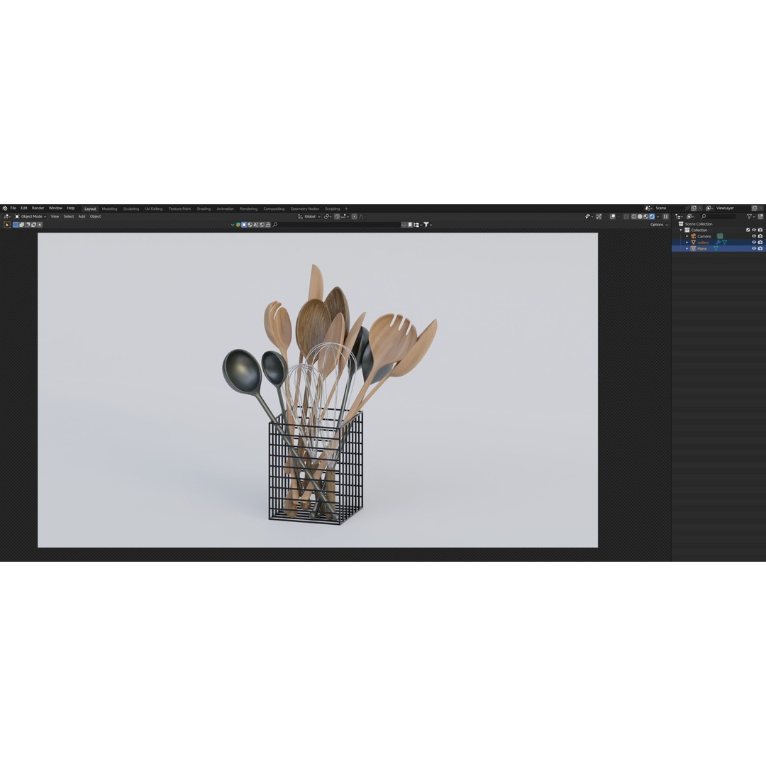 Kitchen Tableware Set 3D Model – Photorealistic Utensils, FBX, OBJ - View 10