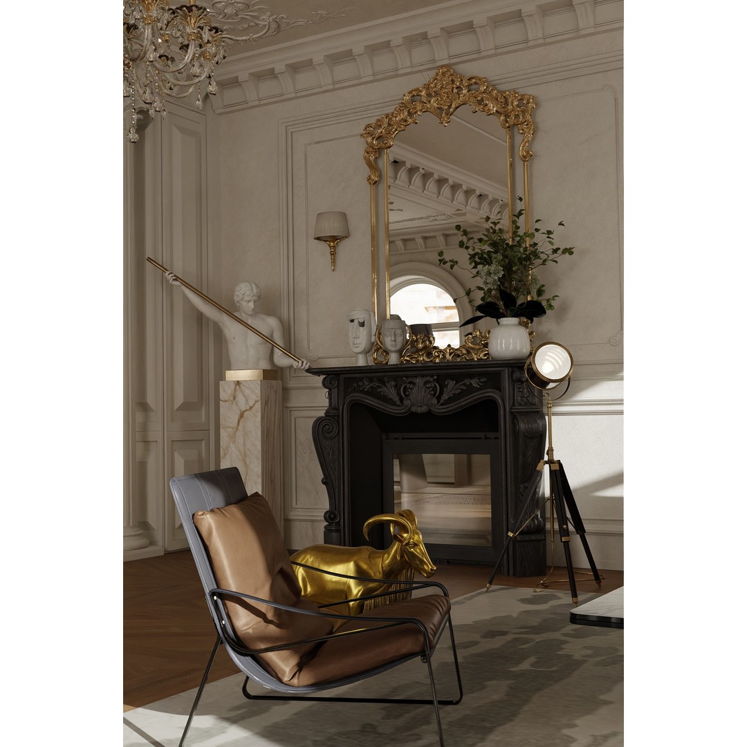 Paris Apartment 3D Model – Neoclassical Low-Poly Interior, Blender & FBX - View 10