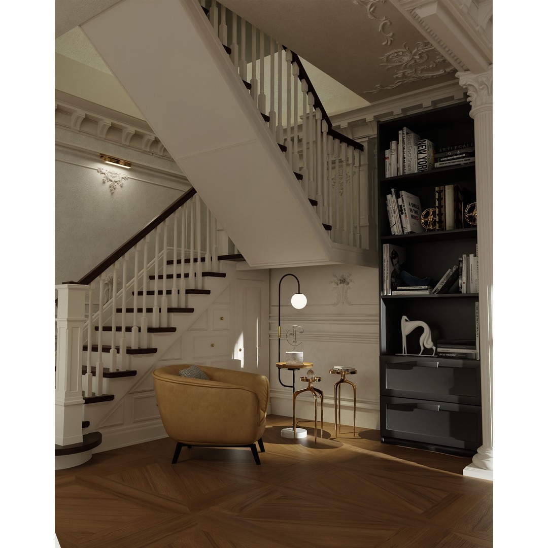 Paris Apartment 3D Model – Neoclassical Low-Poly Interior, Blender & FBX - View 11