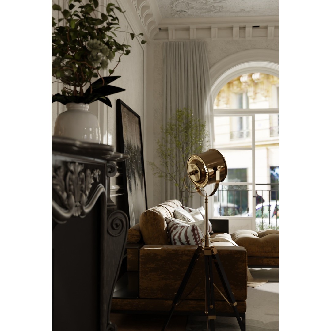 Paris Apartment 3D Model – Neoclassical Low-Poly Interior, Blender & FBX - View 3