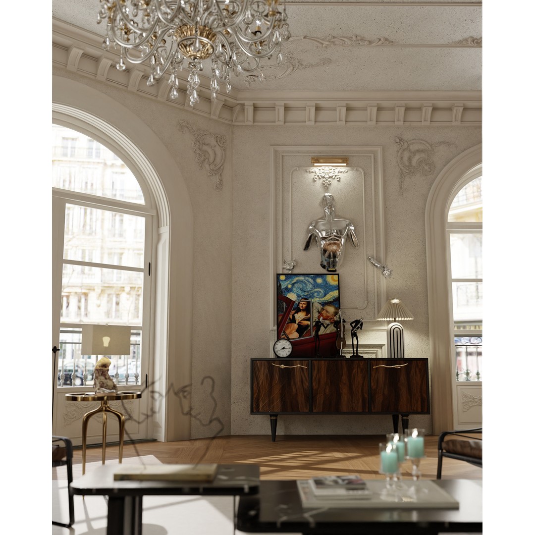 Paris Apartment 3D Model – Neoclassical Low-Poly Interior, Blender & FBX - View 7