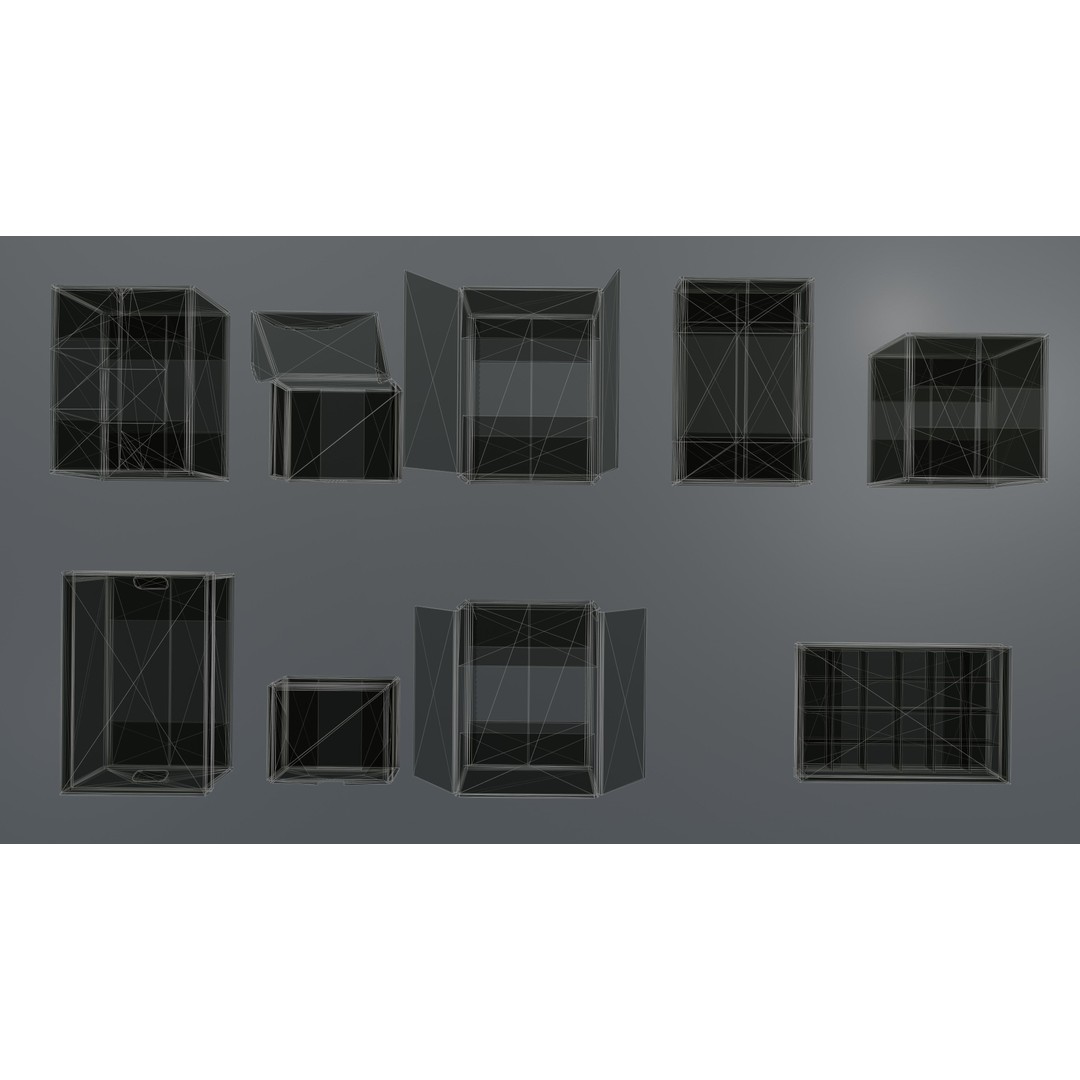 Cardboard Box 3D Model – Low Poly Game Asset, PBR Textures, FBX - View 34