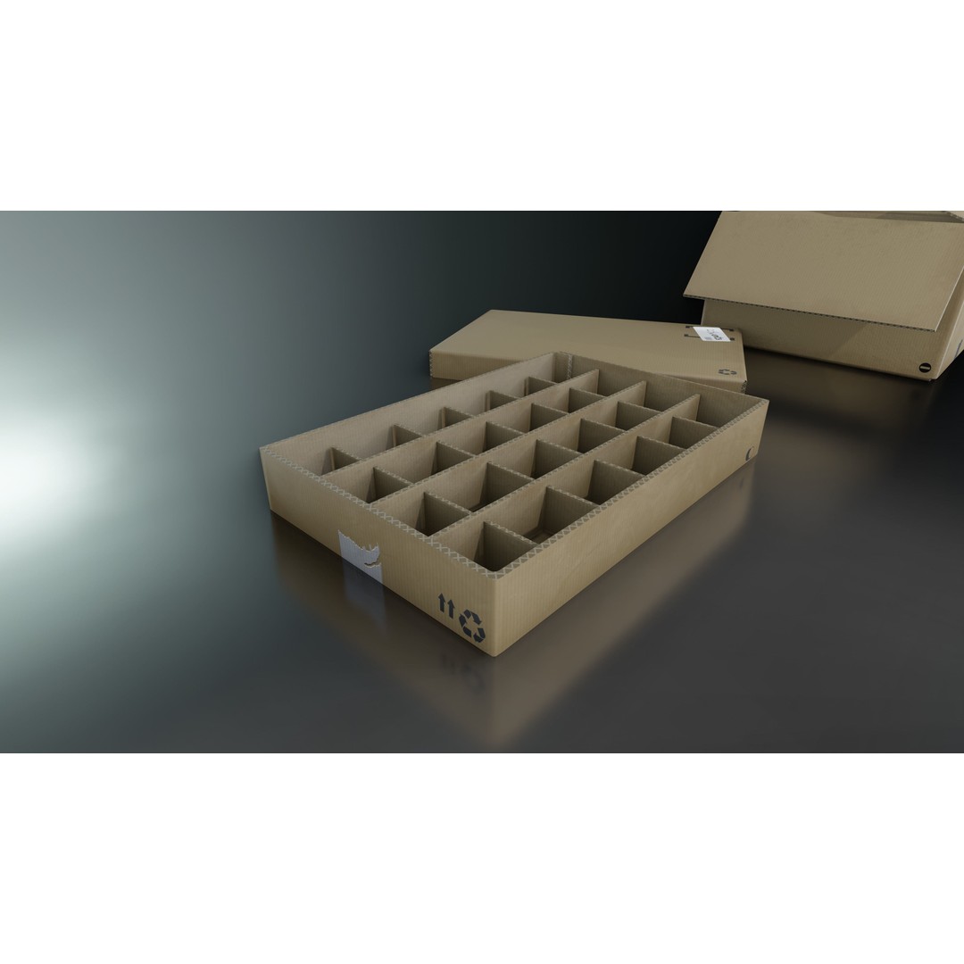 Cardboard Box 3D Model – Low Poly Game Asset, PBR Textures, FBX - View 5