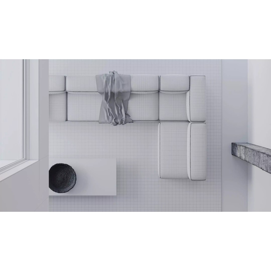 Minimal Living Room Interior Scene 3D Model – Contemporary Archviz, FBX - View 12