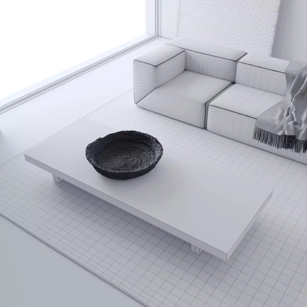 Minimal Living Room Interior Scene 3D Model – Contemporary Archviz, FBX - View 14