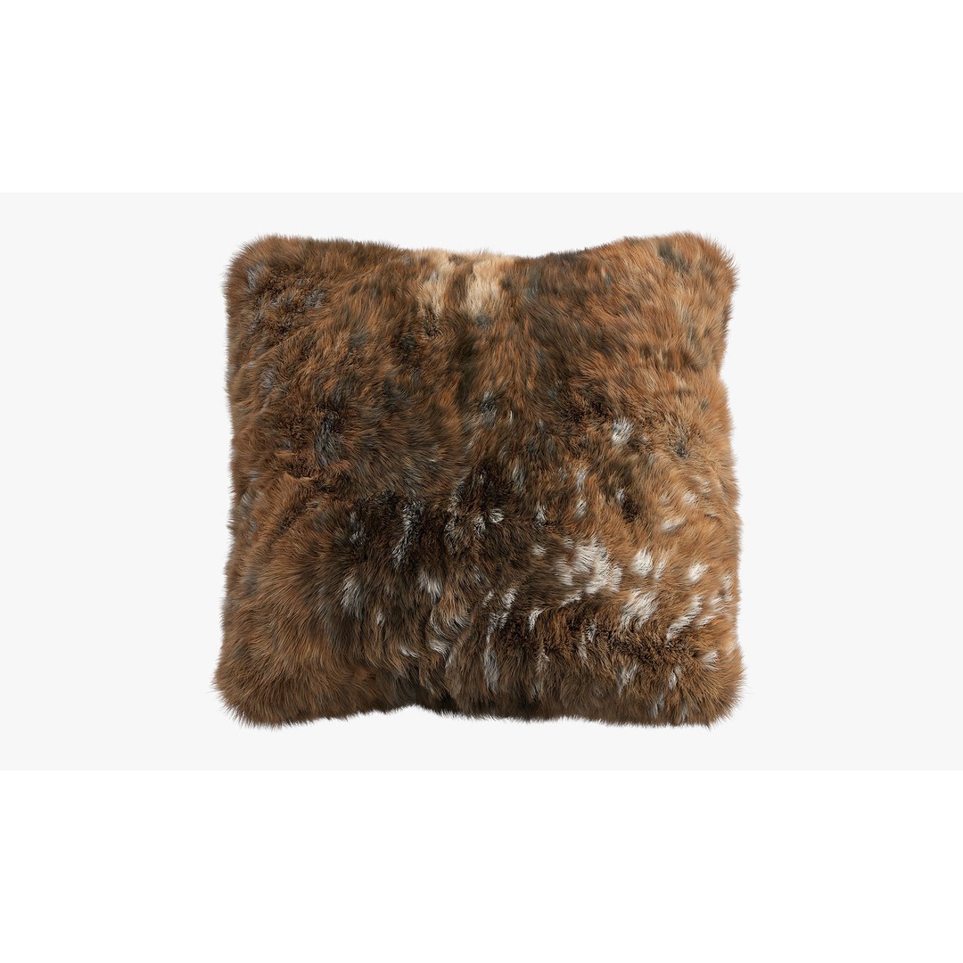 Fur Pillows 3D Model – Cozy Decorative Set, FBX & OBJ Formats - View 11