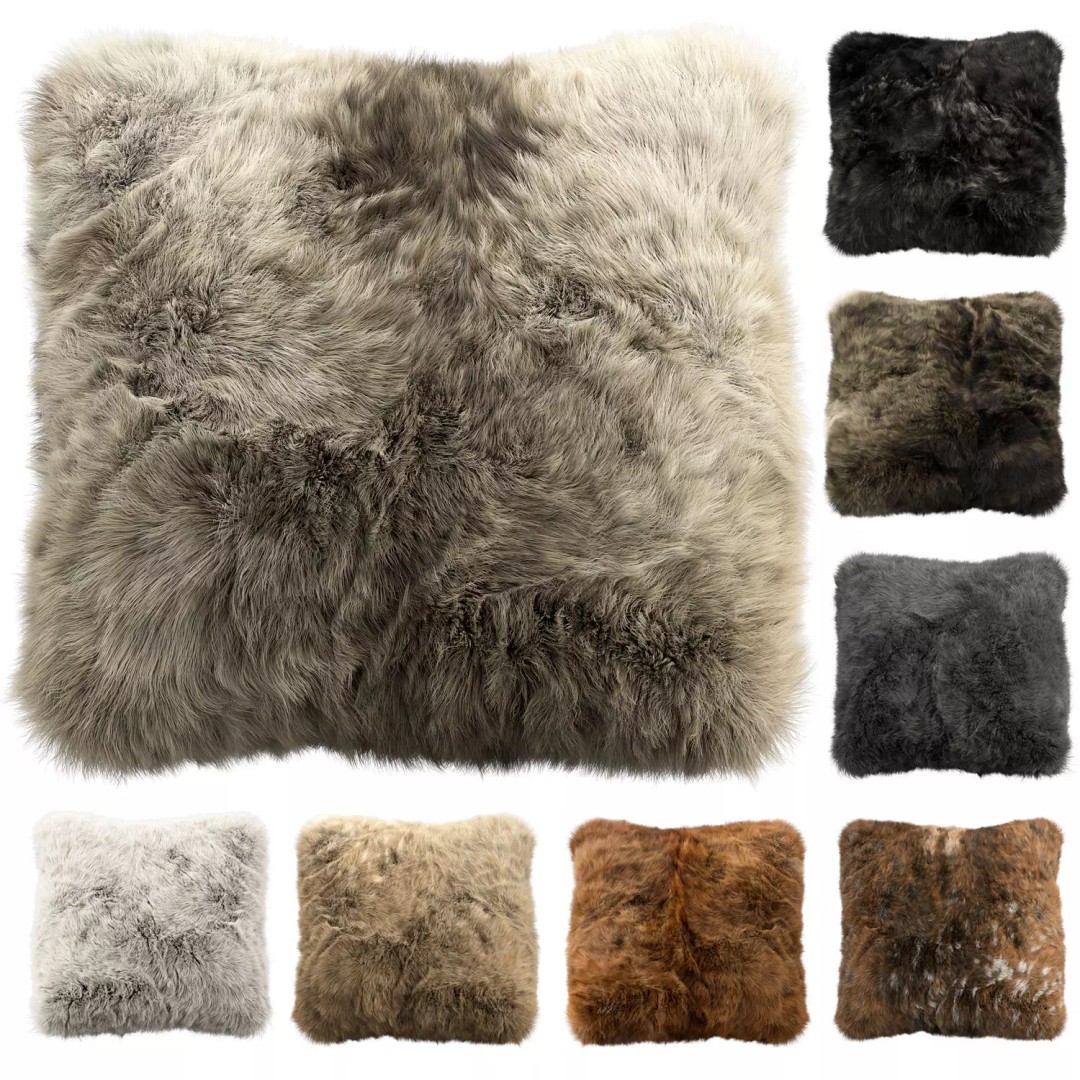 Fur Pillows 3D Model – Cozy Decorative Set, FBX & OBJ Formats - View 2