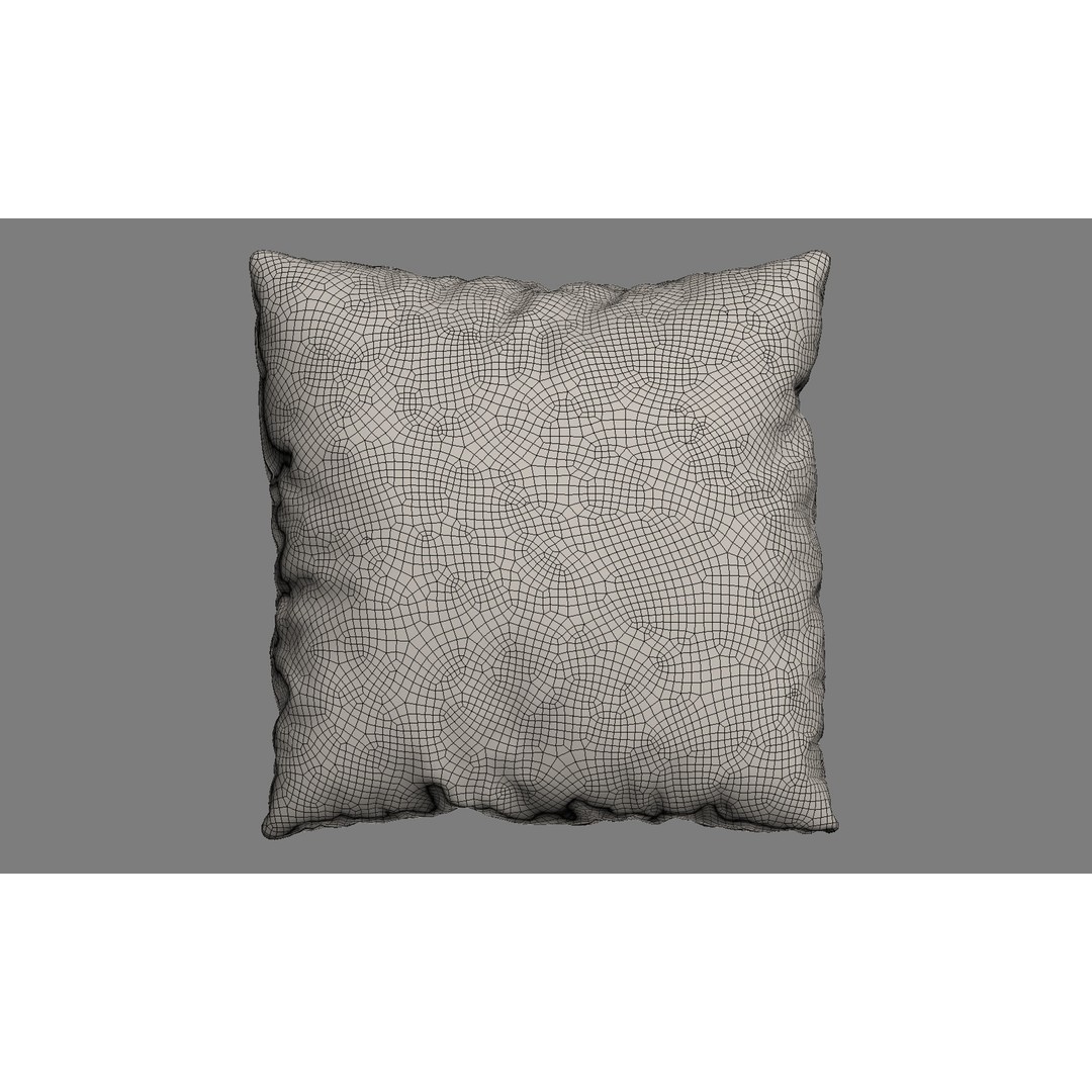 Fur Pillows 3D Model – Cozy Decorative Set, FBX & OBJ Formats - View 23