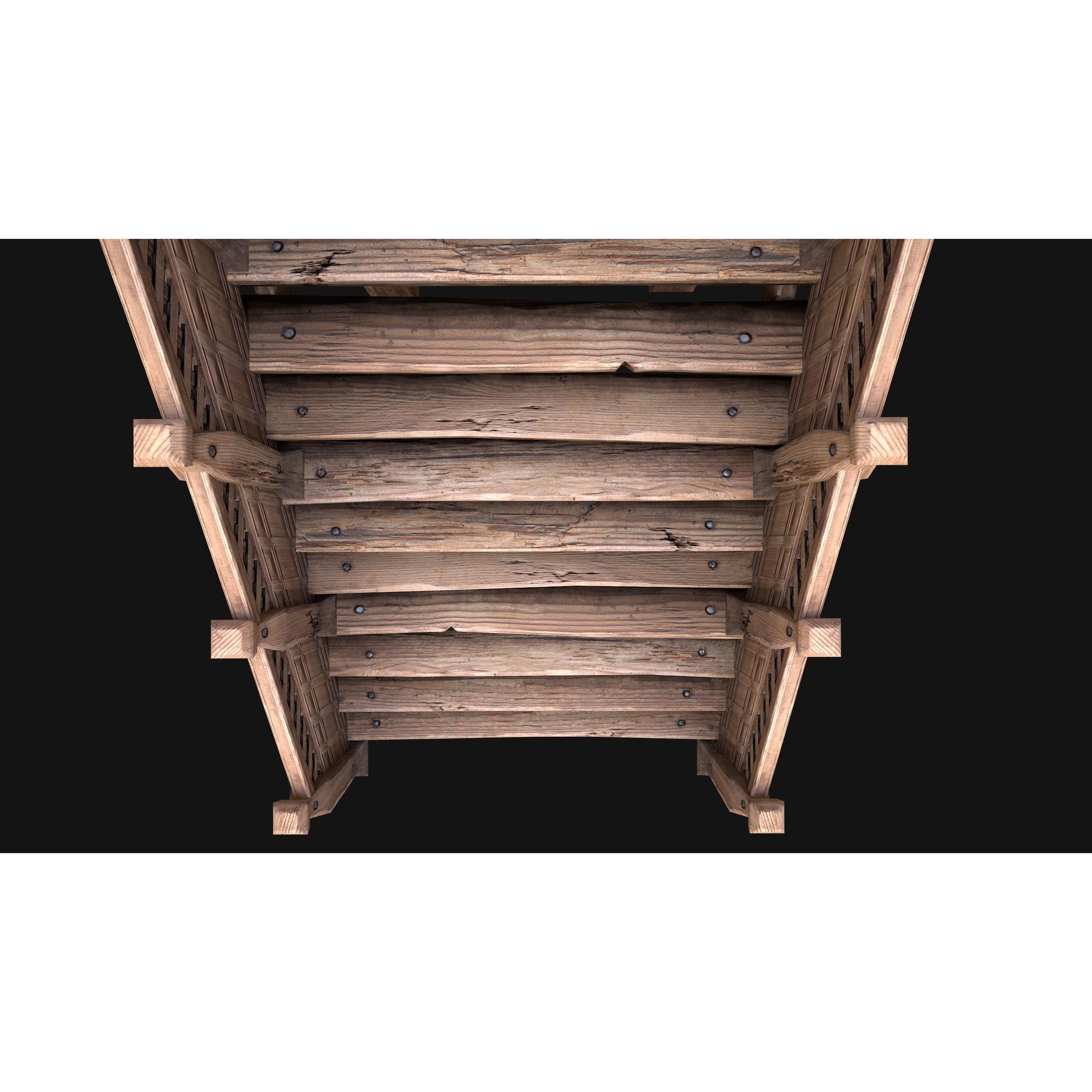 Medieval Stairs and Fences Pack - Low-Poly Game-Ready 3D Model - View 24