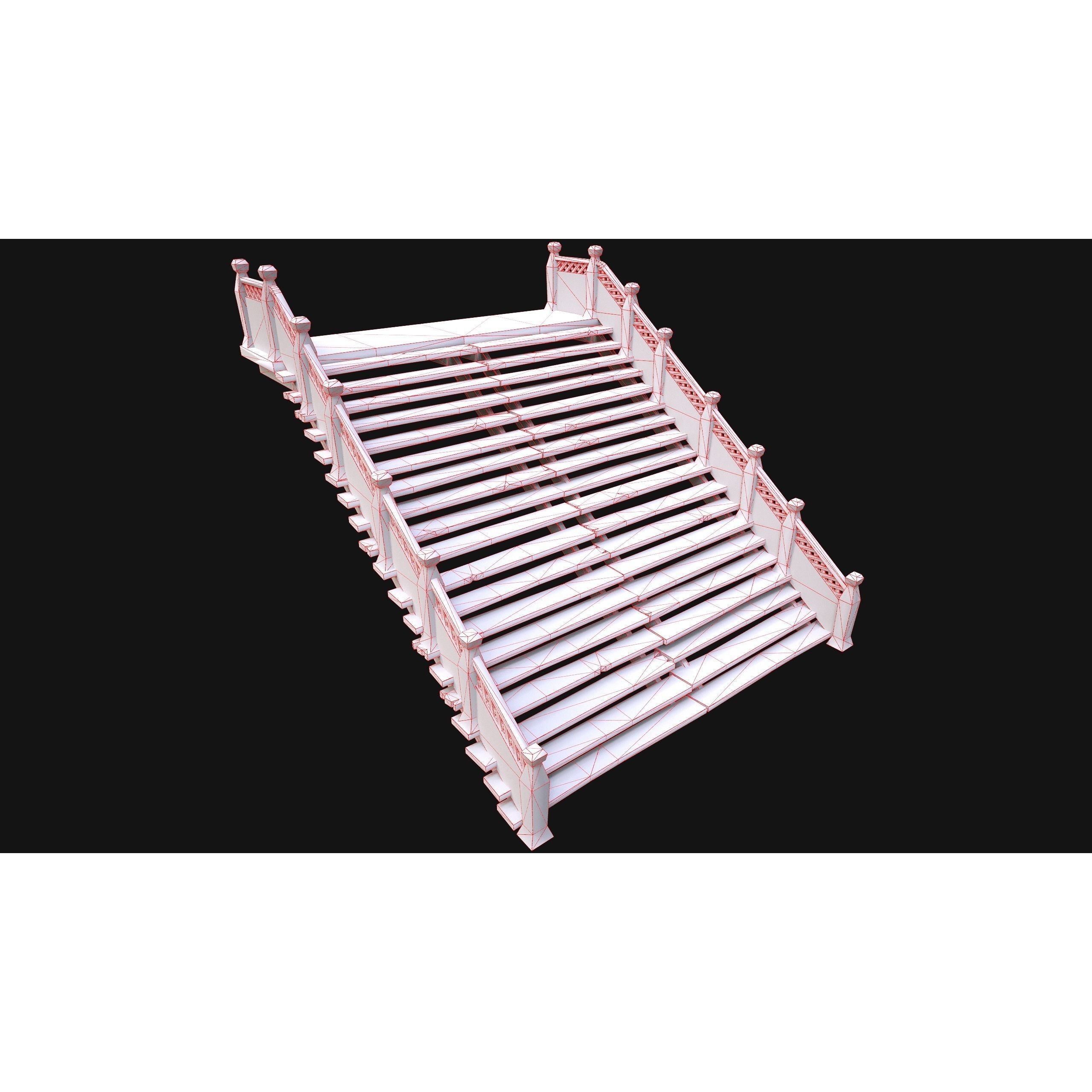 Medieval Stairs and Fences Pack - Low-Poly Game-Ready 3D Model - View 31