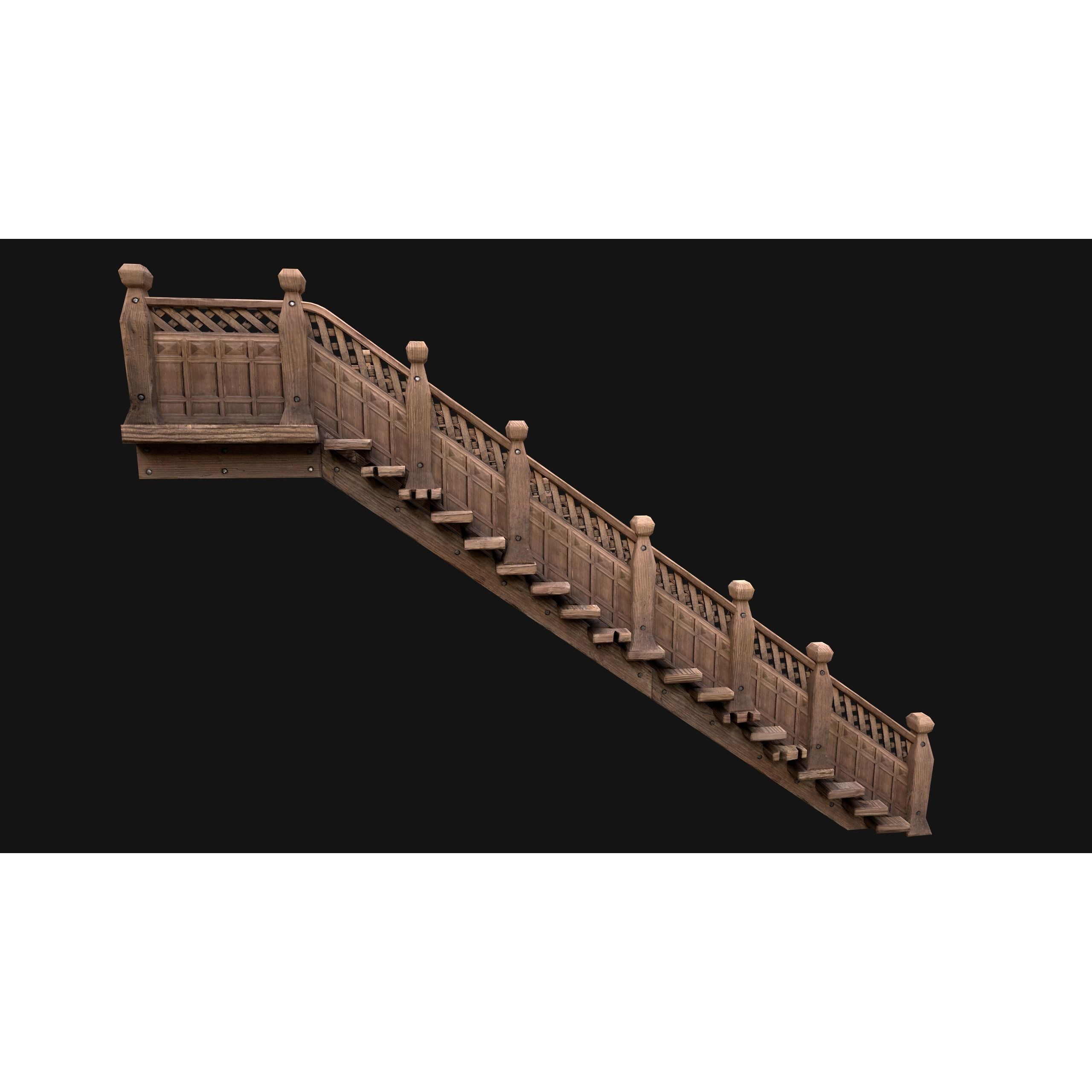 Medieval Stairs and Fences Pack - Low-Poly Game-Ready 3D Model - View 33