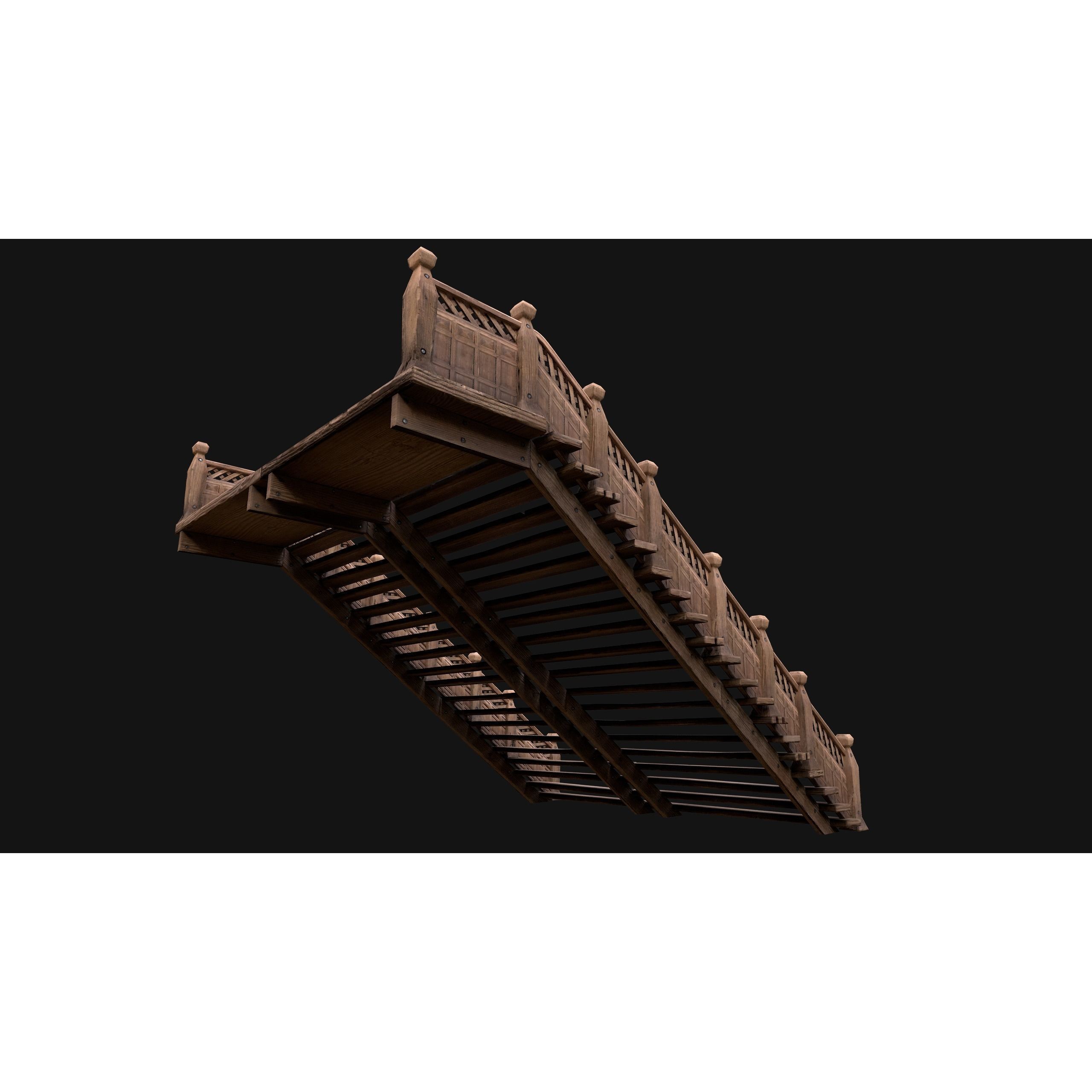Medieval Stairs and Fences Pack - Low-Poly Game-Ready 3D Model - View 34