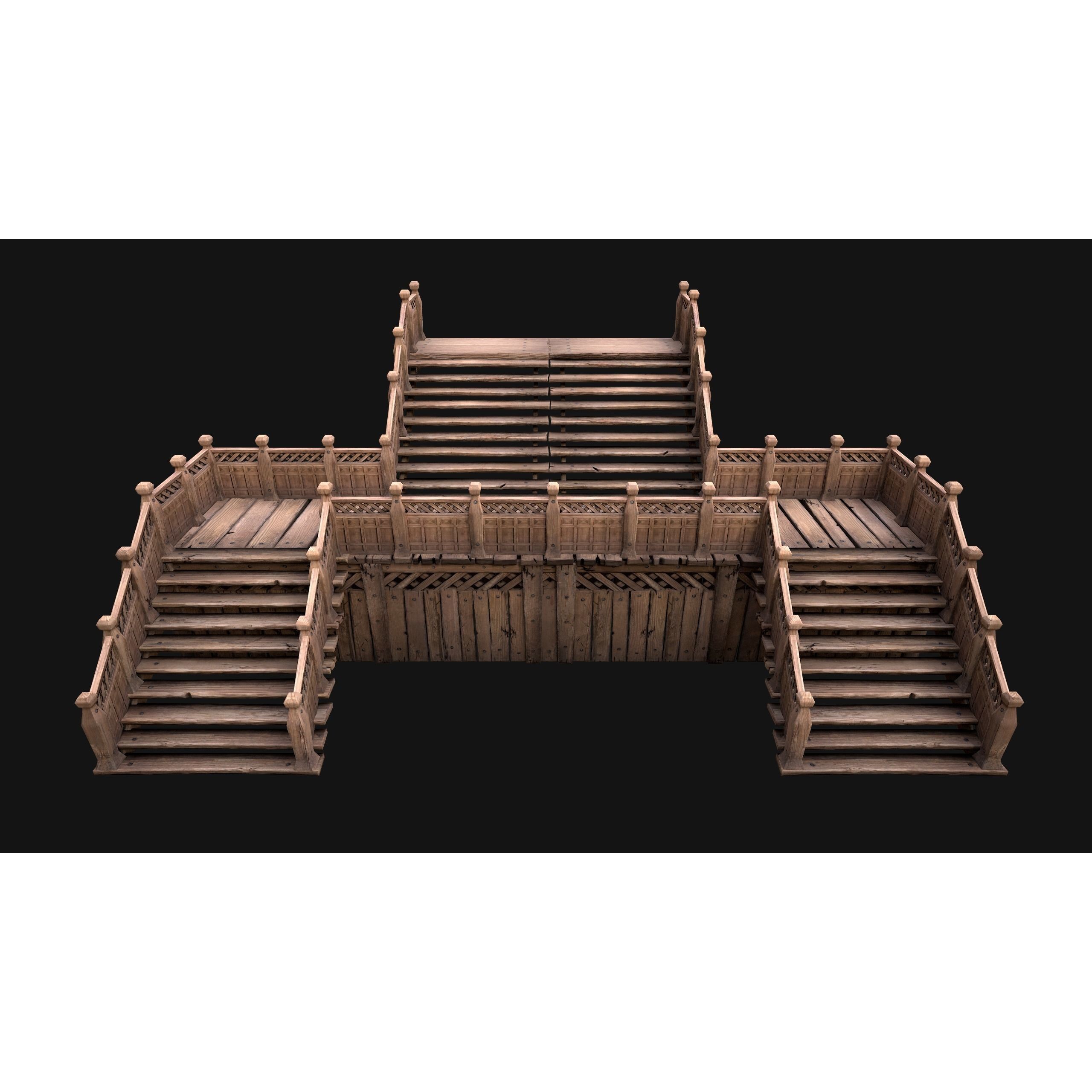 Medieval Stairs and Fences Pack - Low-Poly Game-Ready 3D Model - View 36