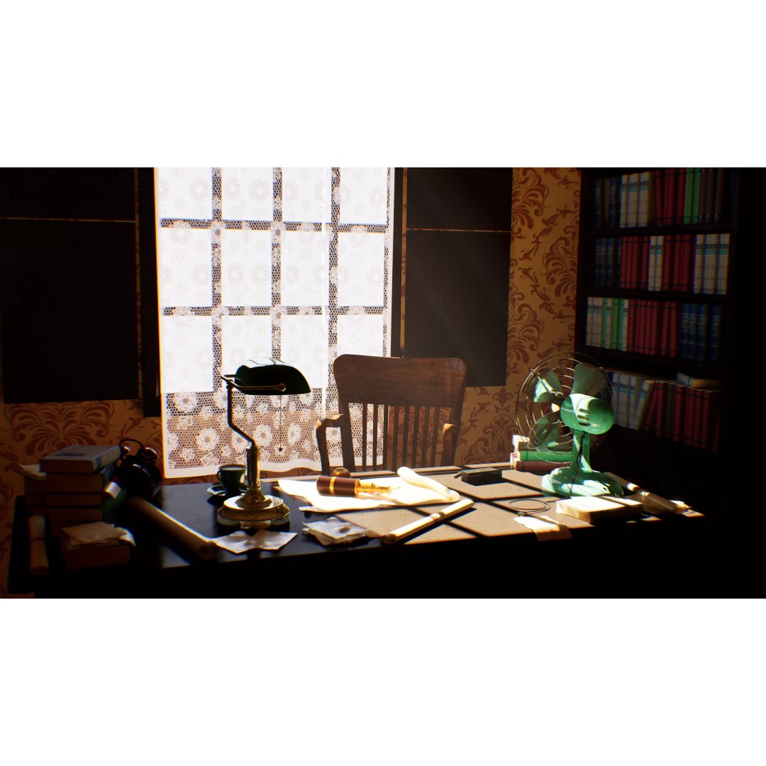 Old Office 3D Model – Low Poly Interior Scene, Game Ready Formats - View 15
