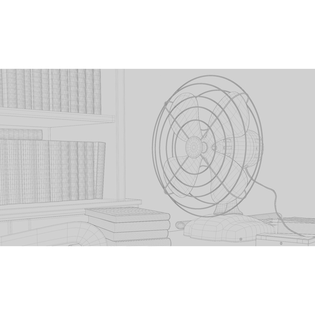 Old Office 3D Model – Low Poly Interior Scene, Game Ready Formats - View 22