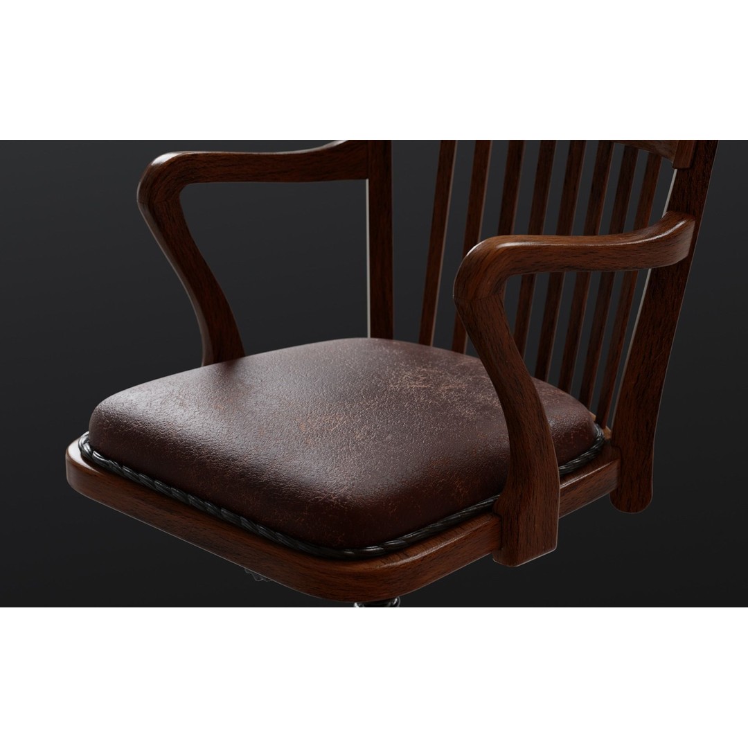 Old Office 3D Model – Low Poly Interior Scene, Game Ready Formats - View 8
