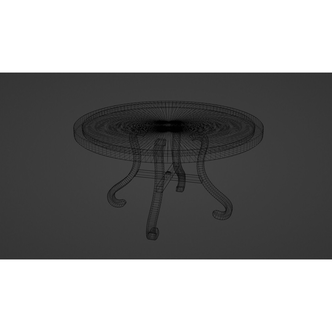 Mosaic Coffee Table 3D Model – Low Poly Steel Outdoor Asset, FBX