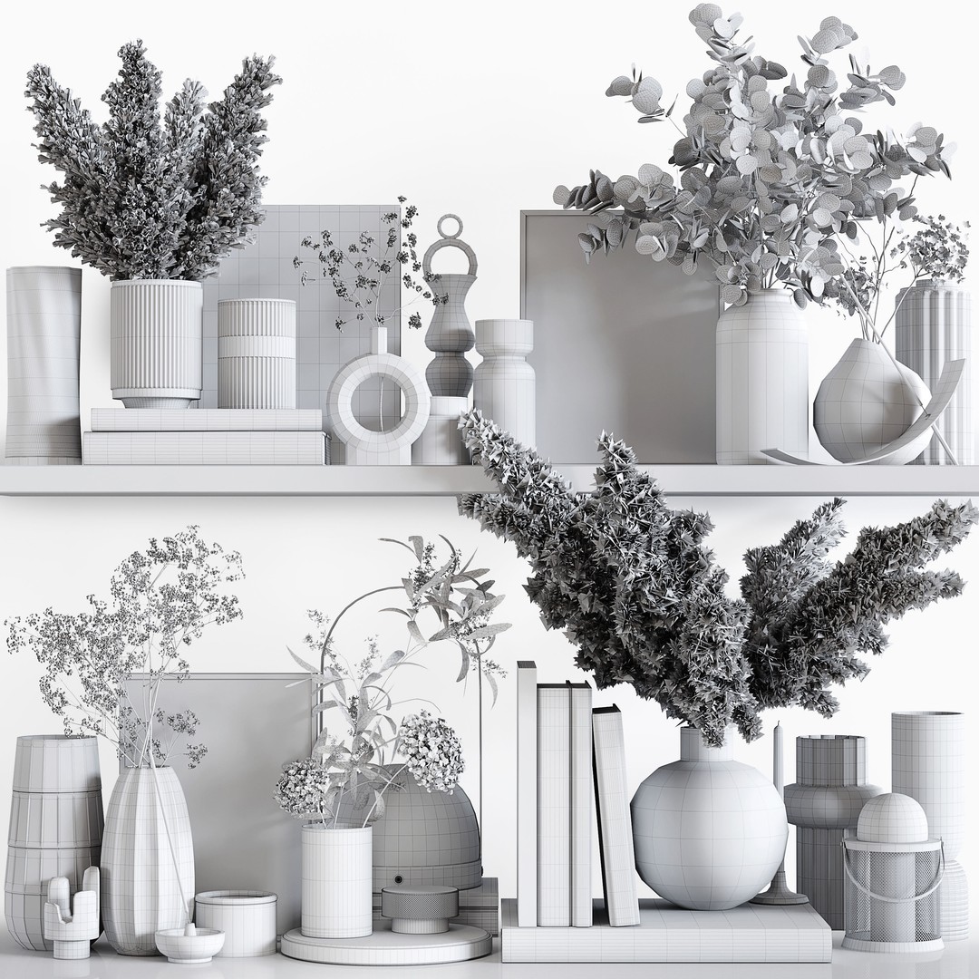 Decorative Set 165 3D Model – Low Poly Architectural Decoration, FBX, OBJ - View 8