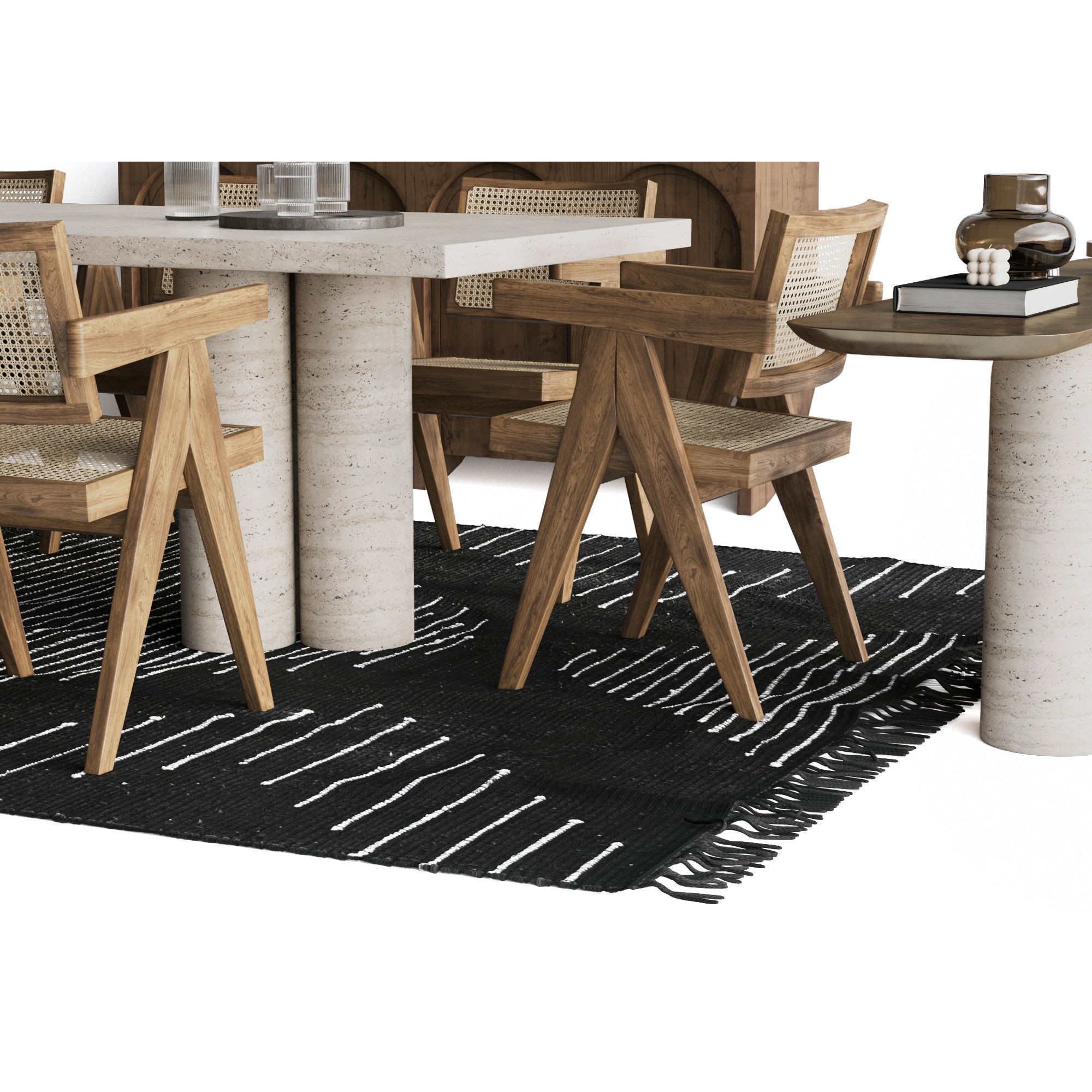 Table and Chairs Furniture Set - PBR 3D Model - View 5