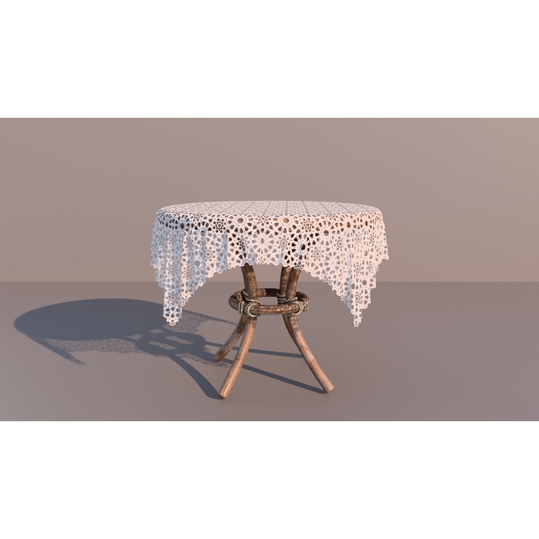 Garden Table and Wicker Chair 3D Model – Cozy Furniture Set, PBR Textures - View 10