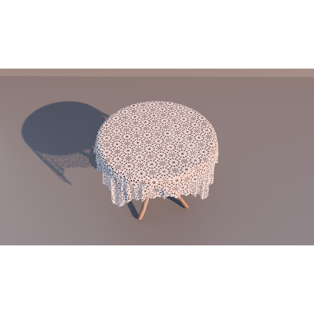 Garden Table and Wicker Chair 3D Model – Cozy Furniture Set, PBR Textures - View 11