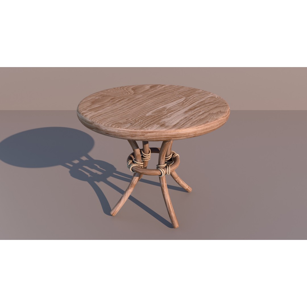 Garden Table and Wicker Chair 3D Model – Cozy Furniture Set, PBR Textures - View 12