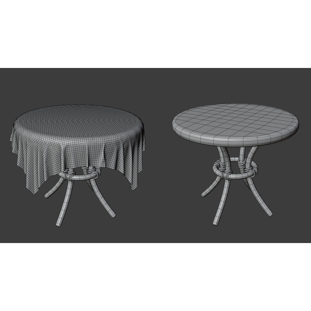 Garden Table and Wicker Chair 3D Model – Cozy Furniture Set, PBR Textures - View 14