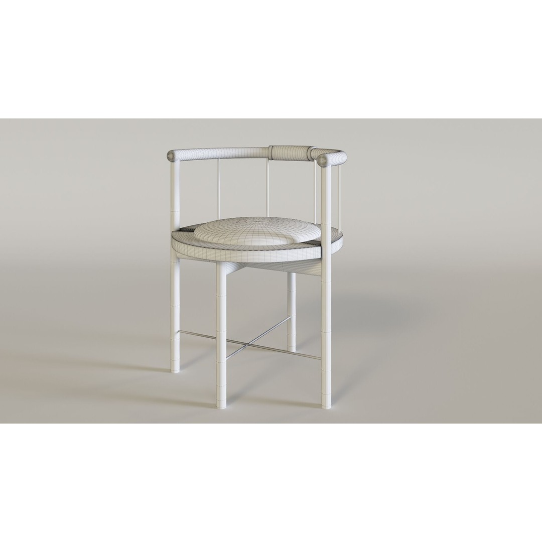 Lloyd Bar Stool 3D Model – Modern Wooden Chair, Game Ready, FBX
