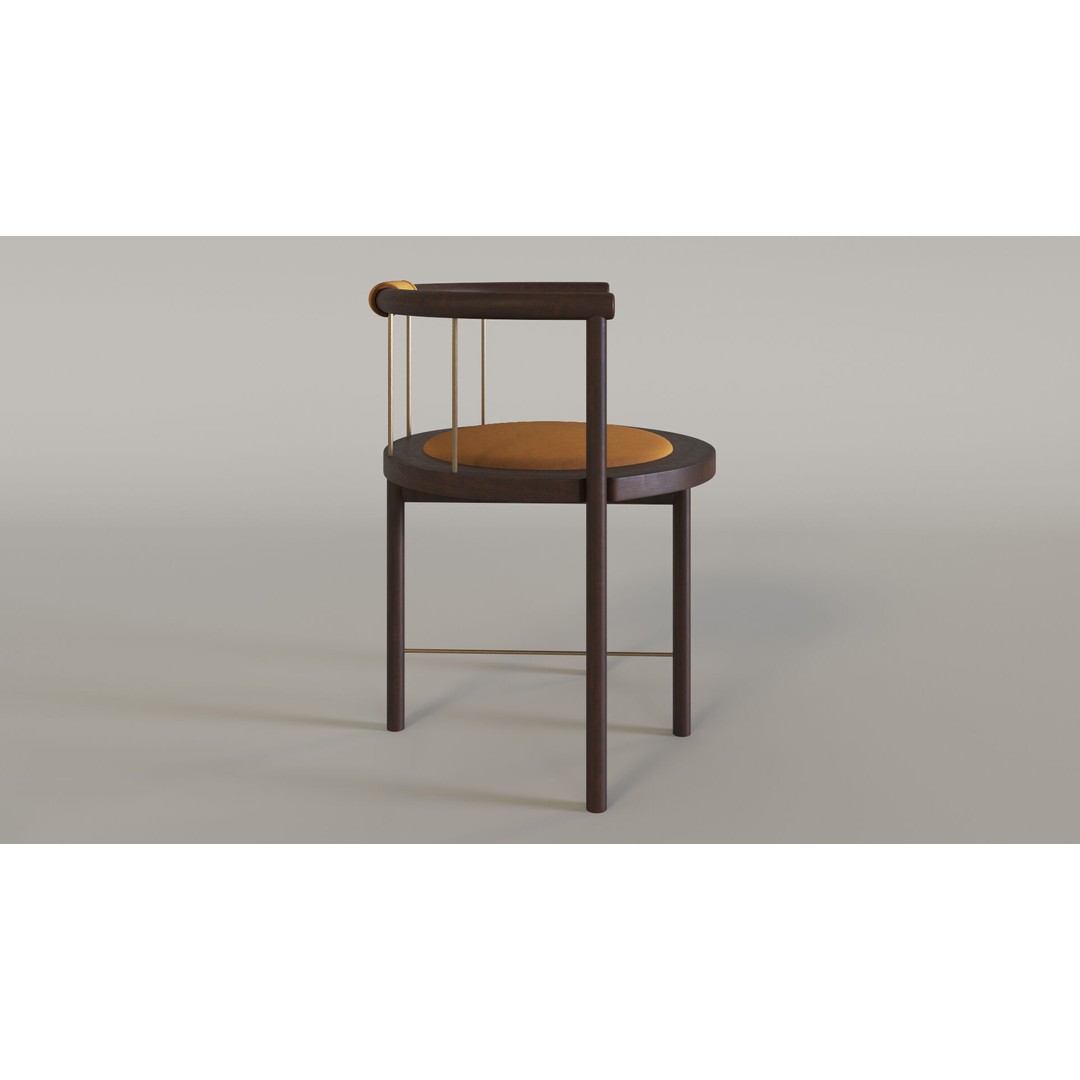 Lloyd Bar Stool 3D Model – Modern Wooden Chair, Game Ready, FBX - View 3
